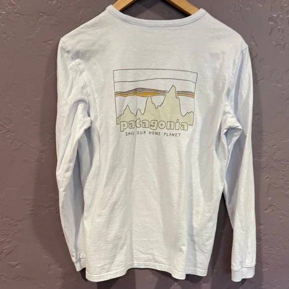 Patagonia Women's Light Blue Responsibili-tee Long Sleeve Tee - S - Picture 2 of 3
